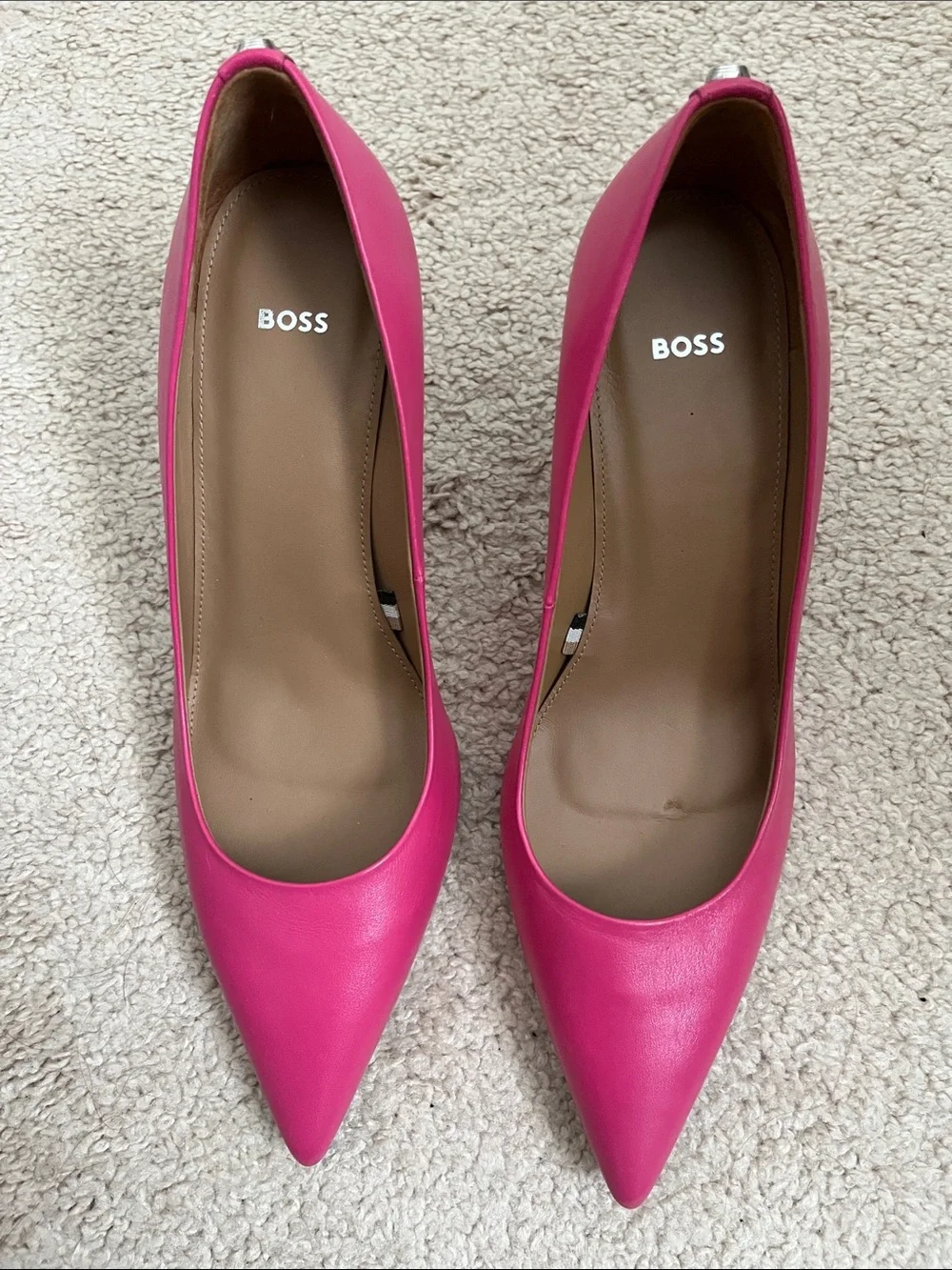 HUGO BOSS Bright Pink Janet Pointed-Toe Stiletto Pumps